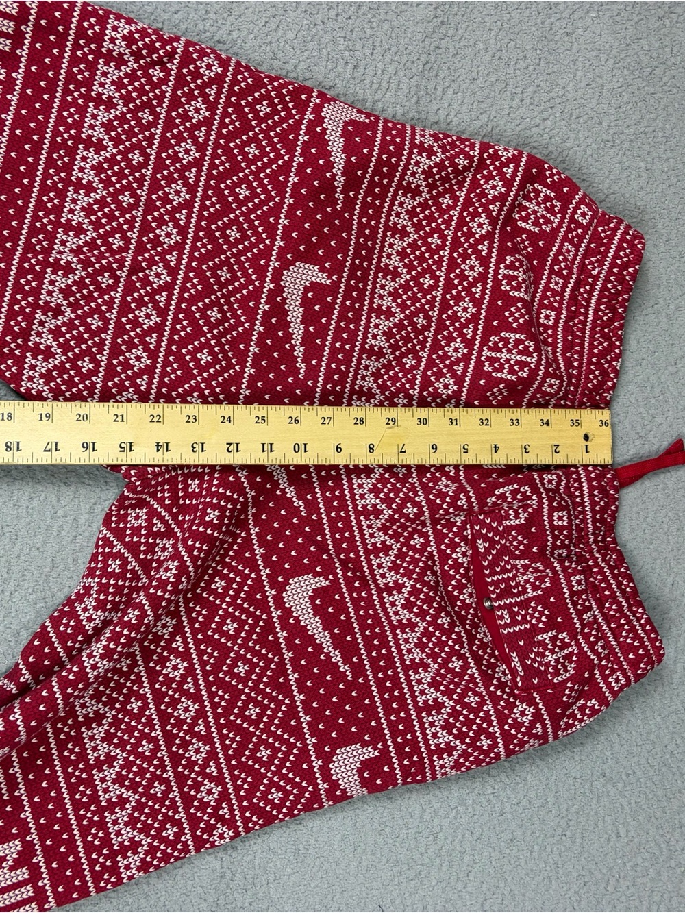 Nike Fair Isle Holiday Fleece Joggers Pants Mens Large Red Sweatpants - Picture 10 of 11